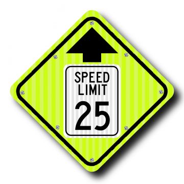 30" Solar Flashing Reduced Speed Ahead Sign with MPH