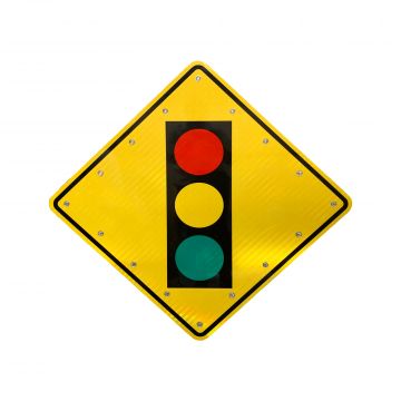 24" Solar Flashing Signal Ahead Sign