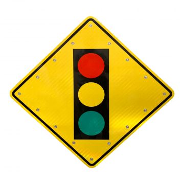 36" Solar Flashing Signal Ahead Sign