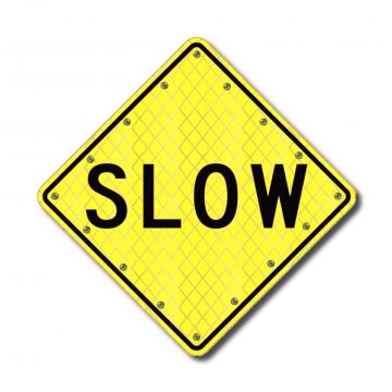 24" Solar Flashing Slow Sign