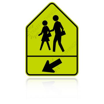 MUTCD SW24-2 School Crossing with Arrow