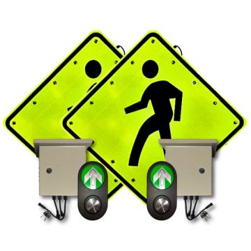 30" Push Button LED Flashing Crosswalk System